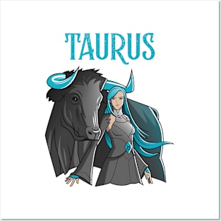 Taurus Zodiac Beautiful Female Posters and Art